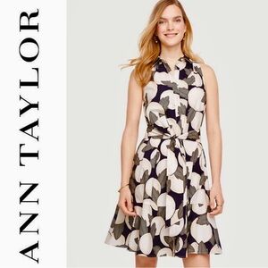ANN TAYLOR Sleeveless Belted A-Line Orange Blossom Shirt Dress Size Small